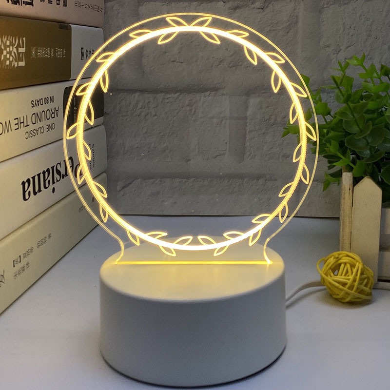 atmósfera de venta cruzada 3D tablero de mensajes luz de noche sueño creativo protección de ojos dormitorio luz de cabecera DIY luz USB transparente
