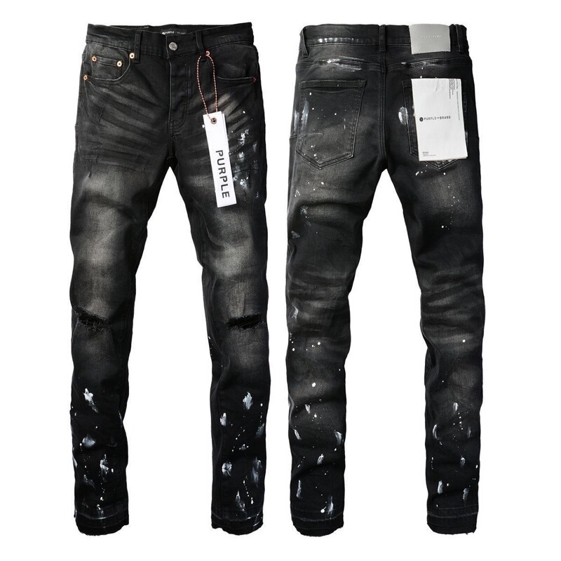In-Stock Jeans Fashion Ripped Jogger Jeans Slim Jeans Unisex Black Hip-Hop Distressed Pants