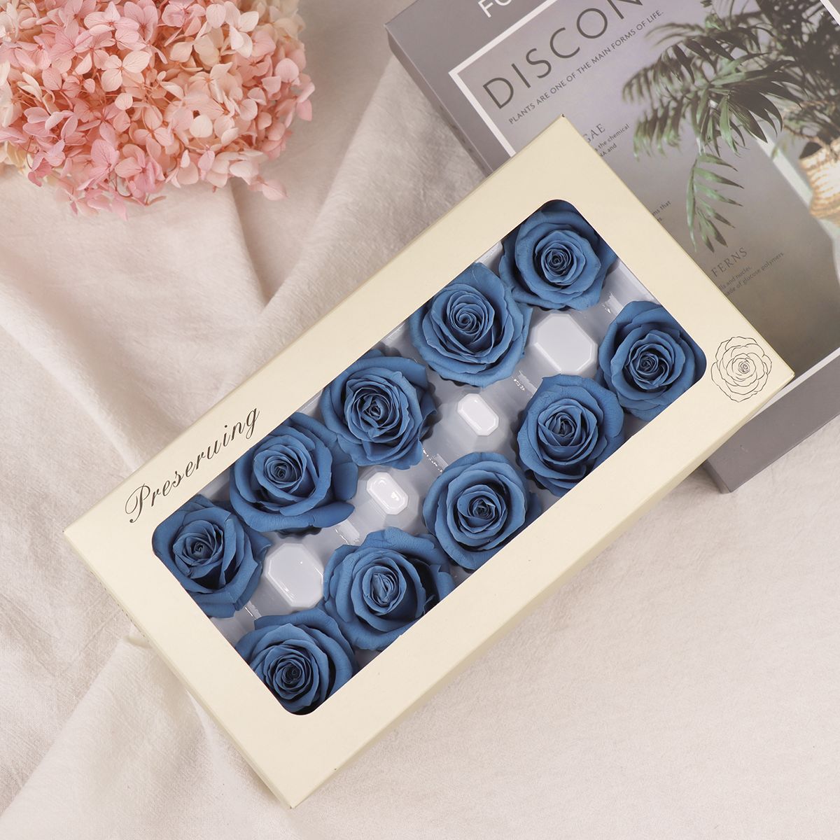 Clase B flor eterna flor rosa ramo de 3-4cm flor real de bricolaje fábrica de Yunnan al por mayor flor de San Valentín flor seca 520