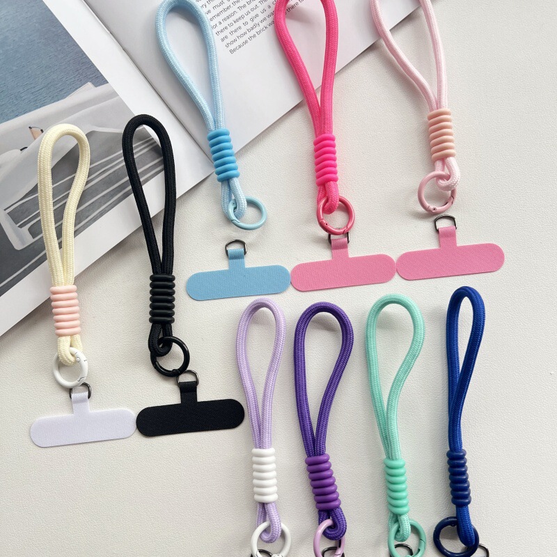 Manufacturer Supplies Mobile Phone Lanyard, Braided Rope, Short Color Matching Anti-Lost Rope, Handmade Versatile Key Ring, Water Kettle Speaker Rope