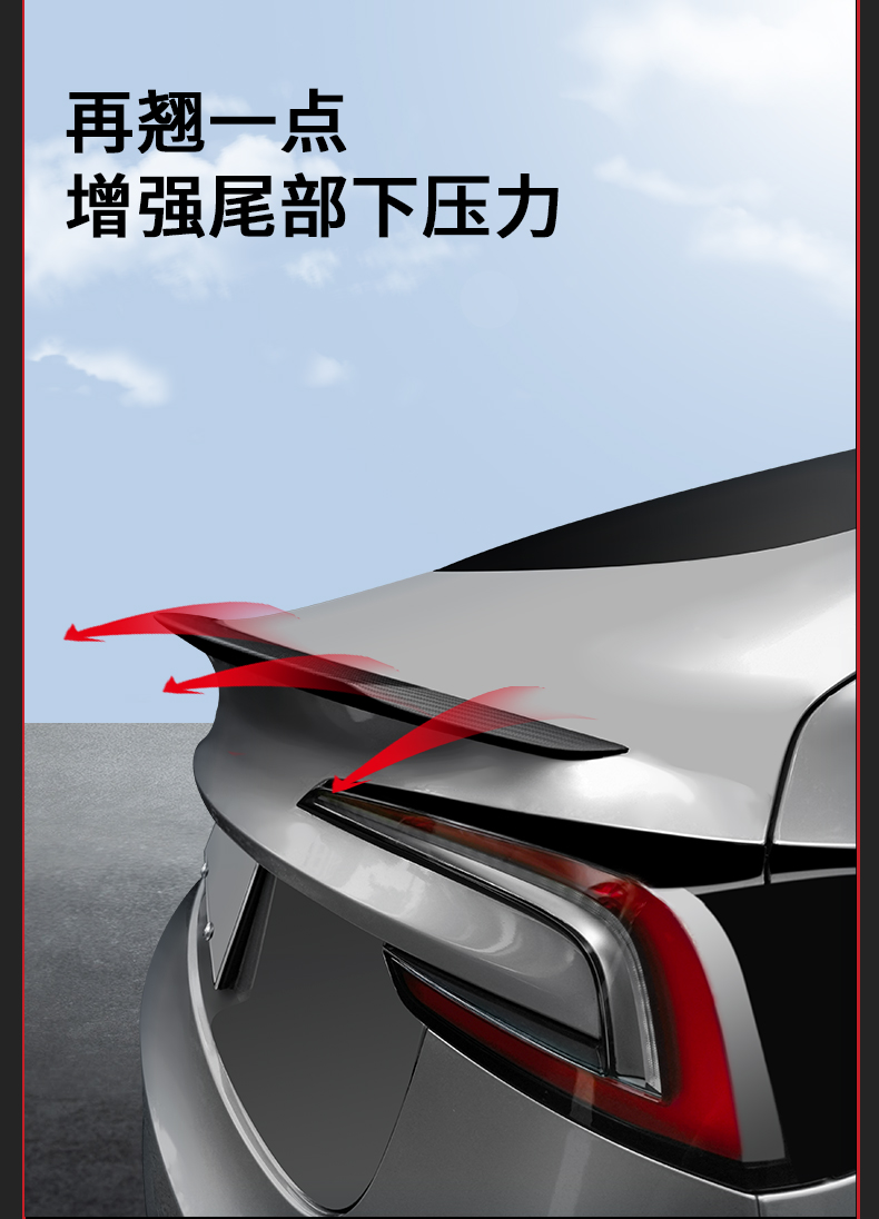 Suitable for the New Version! Tesla Rear Wing Model3/Y Real Carbon Fiber Dry Carbon Spoiler Modified P Version Suitable