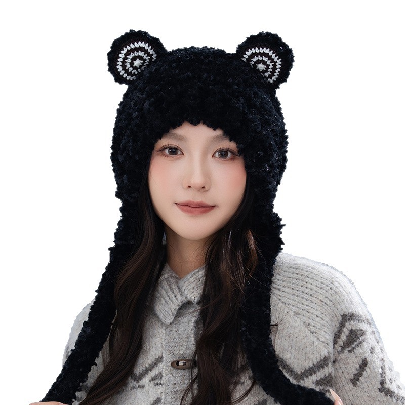 Cappello Lei Feng con rana di peluche carina, autunno inverno 2025, per donna, calda protezione per le orecchie, grande circonferenza della testa_voghion.com
