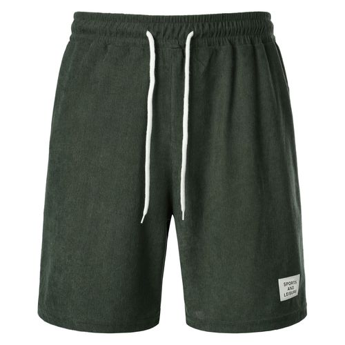 Summer solid color elasticated corduroy simple five-inch short men's shorts casual pants