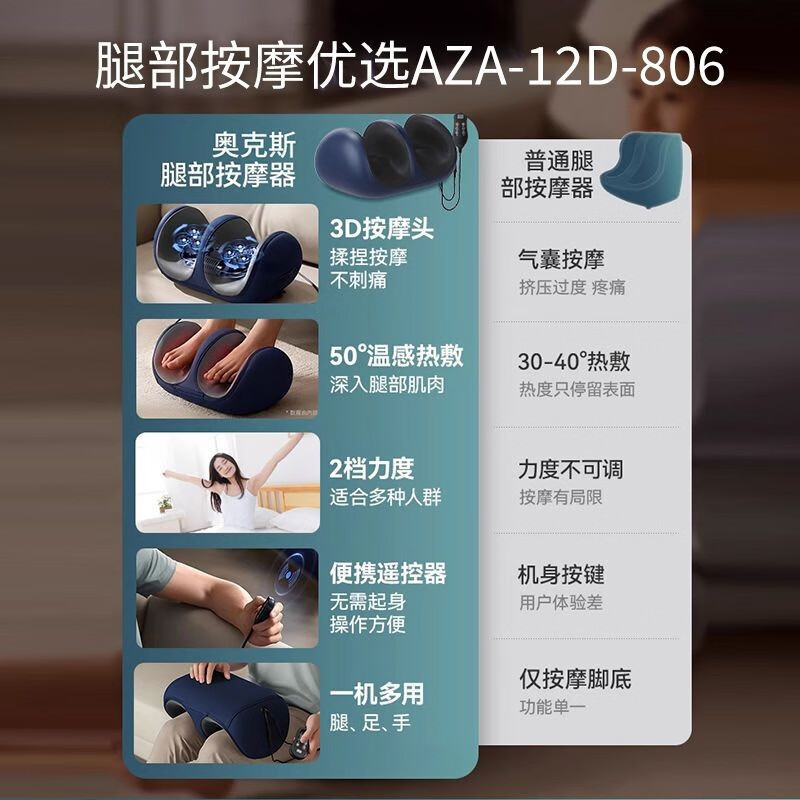 奥克斯多功能小腿部按摩器全自动揉捏按脚底足疗机美腿仪肌肉按摩|undefined