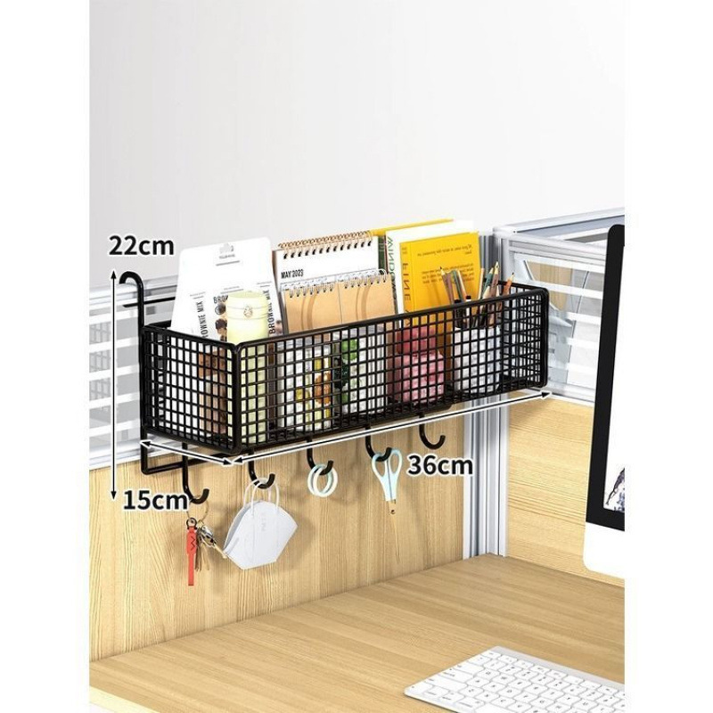 桌面挂篮悬挂式宿舍桌上台面用品盒办公室收纳置物架工位整理神器|undefined
