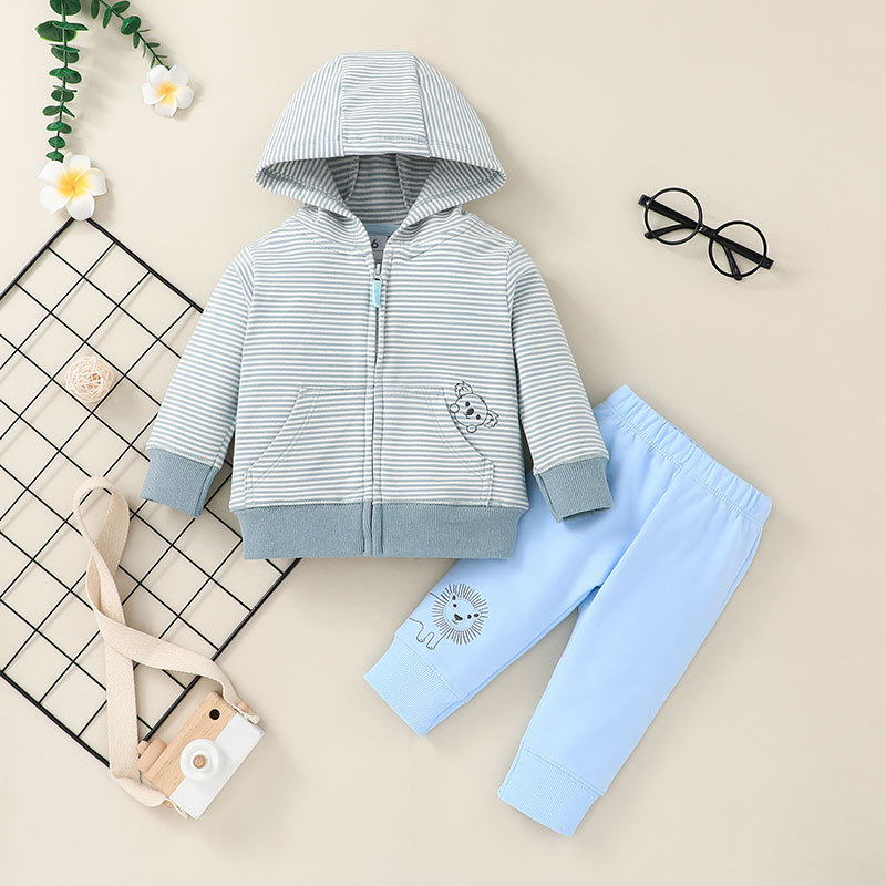 Fashion Children's Hooded Zipper Jacket Trousers Two-piece Set Wholesale Nihaojewelry display picture 9