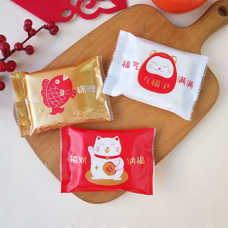 2026新年圣诞锦鲤饼干袋子可爱雪花酥包装袋喜庆7*10糖果袋机封袋