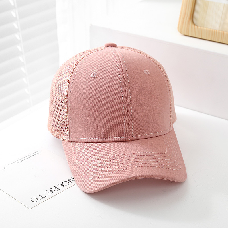 Sombreros para niños, sombreros para el sol, gorras de primavera y otoño, gorras de béisbol coreanas para padres e hijos, gorras de media malla con protector solar de moda para hombres