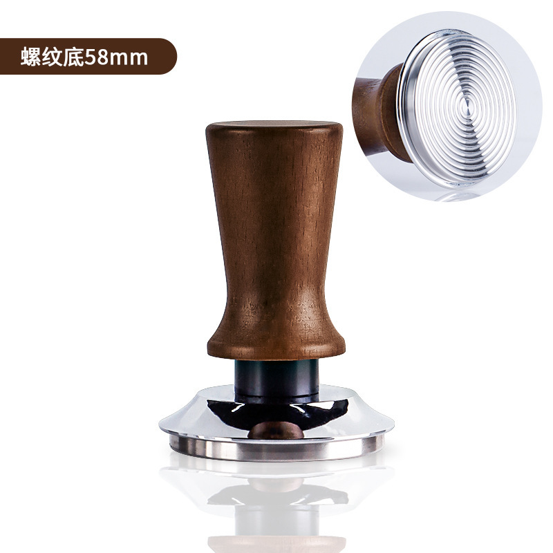 メーカーの実木弾力圧粉ハンマー一定力圧粉器ステンレス共通イタリア器具51/53/58mm|undefined