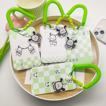 绿底卡套门禁地铁卡套浮雕工作证件pc硬壳含挂绳弹簧绳帕恰狗