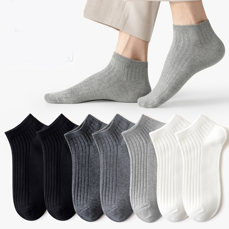 Socks Men's Spring and Summer Thin Boat Socks Sweat-Absorbent and Deodorant Solid Color Sports Invisible Socks Pure White Easiest for Match Breathable Socks Men's Spring and Summer Thin Boat Socks Sweat-Absorbent and Deodorant Solid Color Sports Invisible Socks Pure White Easiest for Match Breathable
