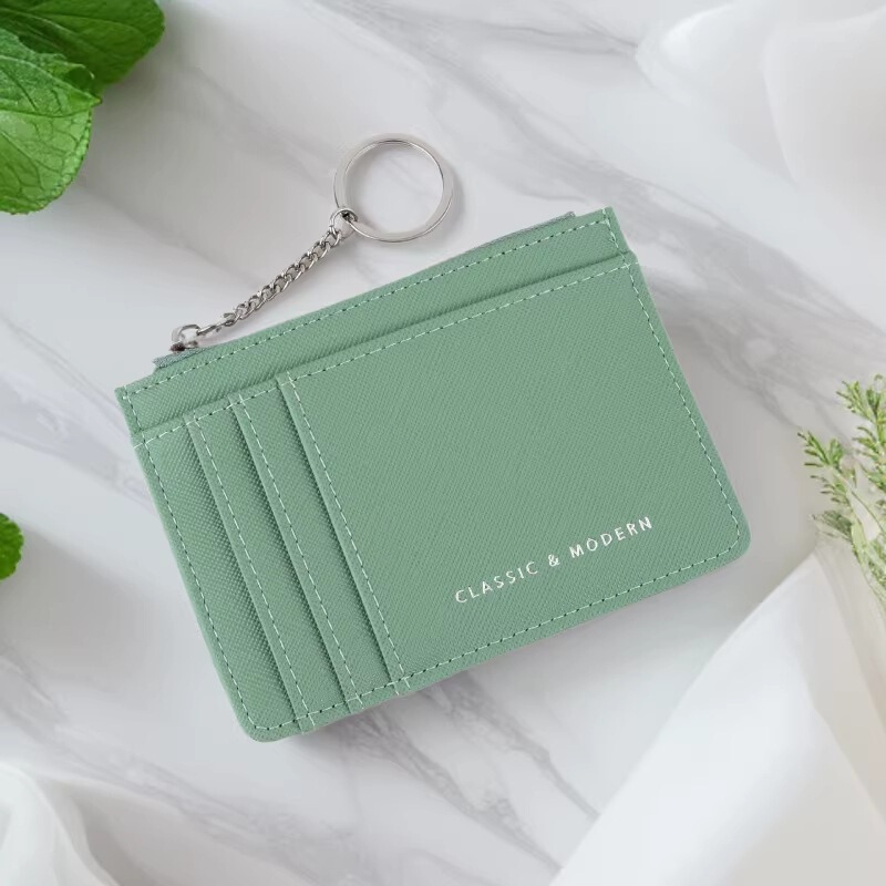 Linian 2024 New Cross pattern women's coin purse Korean mini keychain small wallet multi-card card holder