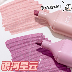 High-value flash highlighter pen for students with color thick stroke key mark opaque handbook fluorescent pen