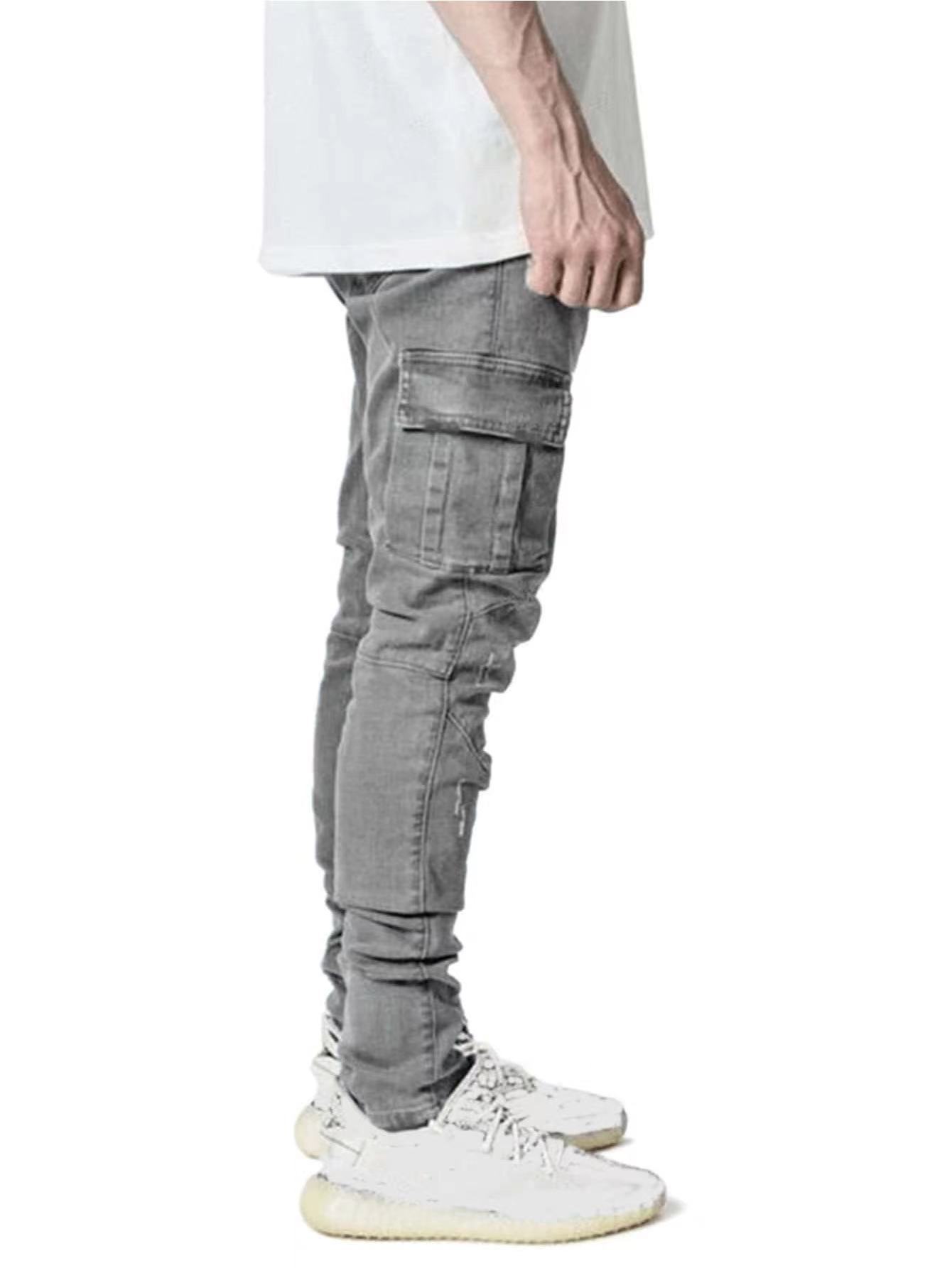 Neue europäische und amerikanische Cross-Border-Seitentaschen-Slim-Fit-Skinny-Jeans für Herren, einteilig, Dropshipping_voghion.com