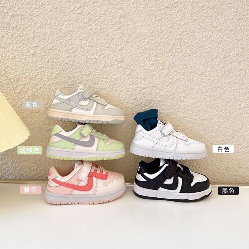 夏萌童鞋网红儿童时尚低帮板鞋男童魔术贴休闲鞋女童软底小白鞋