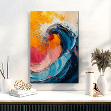 跨境来图定制装饰画仿真厚肌理玄关挂画无框画帆布海报TEMU热销