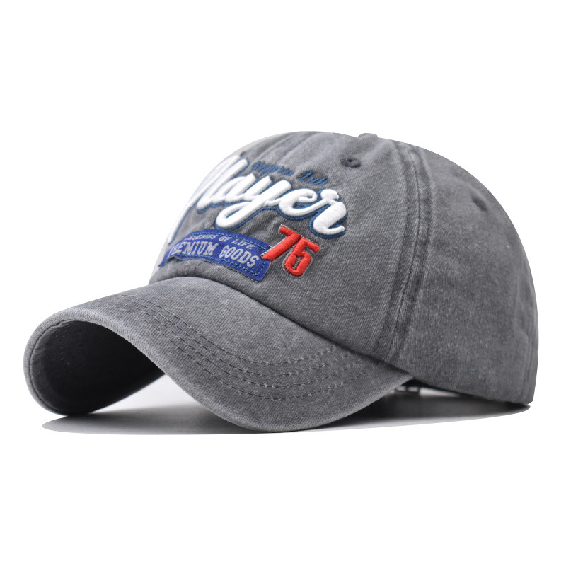 Nuevo sombrero de béisbol transfronterizo jugador de algodón lavado sombrero de sol bordado estilo coreano gorra de pico de los hombres