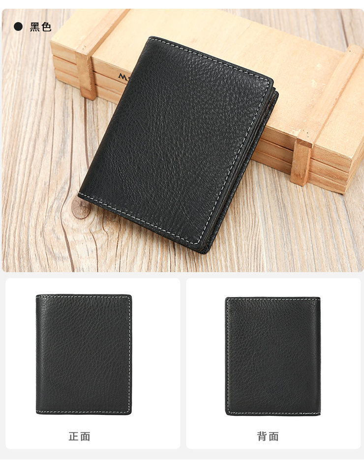 Ví nam da bò thật cao cấp chống trộm RFID nhiều ngăn đựng thẻ — Màu nâu, màu đen chi tiết 16