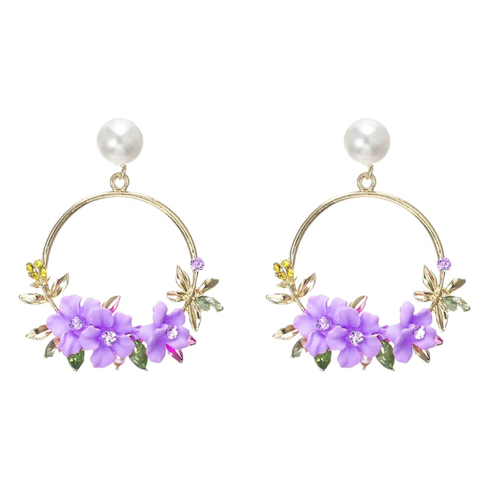  Pendientes de flores con perlas de cerámica suave - Estilo coreano Ins, mismo estilo que celebridades en línea, dulces - Producto estrella para mujer en AliExpress