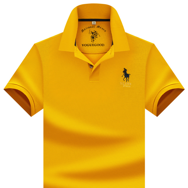 Paul Embroidered Polo Shirt Men's Mercerized Cotton Short-Sleeved T-Shirt Business Casual Embroidered Embroidered Collared Summer Men's T-Shirt for Young and Middle-Aged Men