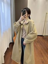 高定同款蝙蝠袖长款廓形风衣外套春秋款显高遮肉网红大衣外套