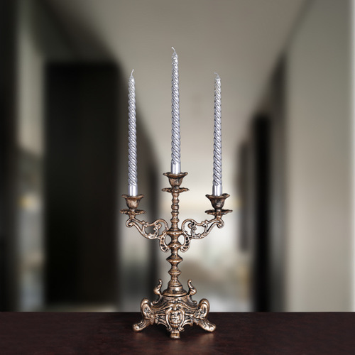 European style three-headed five-headed candlestick cast iron carved candlestick iron candlestick wax holder candlestick home wedding decoration