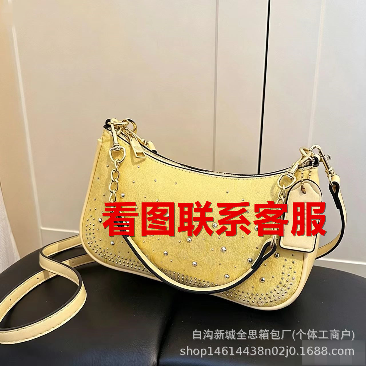 跨境新款腋下包包女镶钻月牙设计单肩斜挎包包时尚印花通勤女包