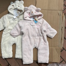 外贸 原*单 珊瑚绒 外出服 24新秋冬日单连体衣 长爬包手脚