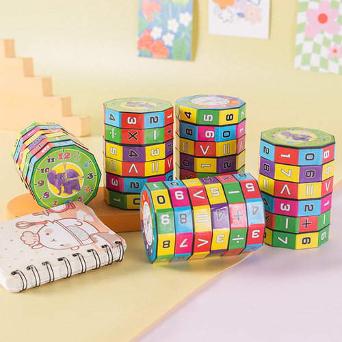 Children's puzzle Rubik's Cube early education arithmetic creative addition, subtraction, multiplication and division detachable cylinder digital Rubik's Cube for primary school students wholesale