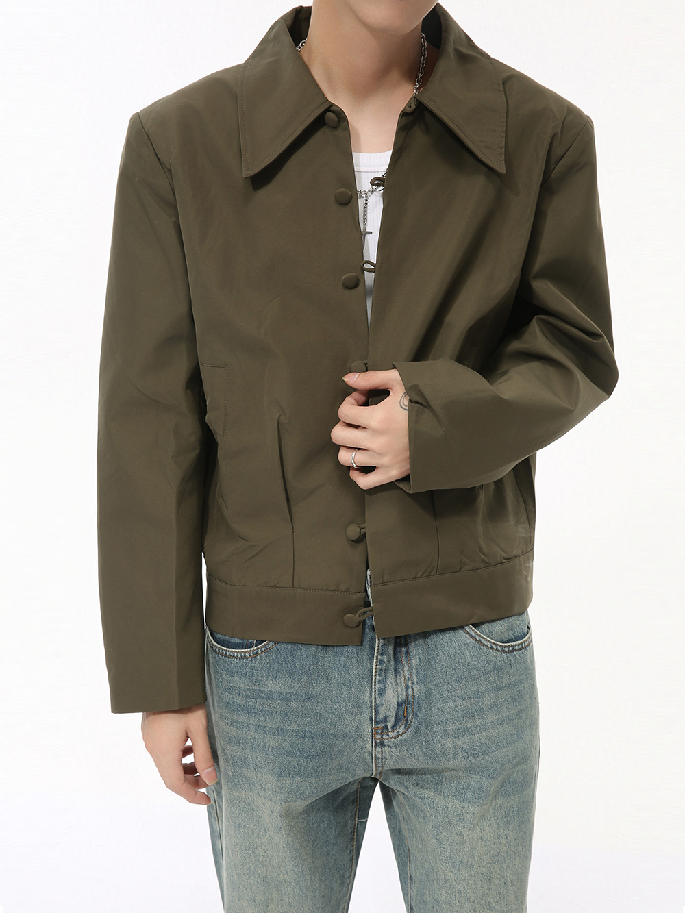 MTLCLOTHES Hombres| El diseño de otoño sensación de nuevo chaqueta corta de estilo chino de moda con una chaqueta suelta y simple image 2