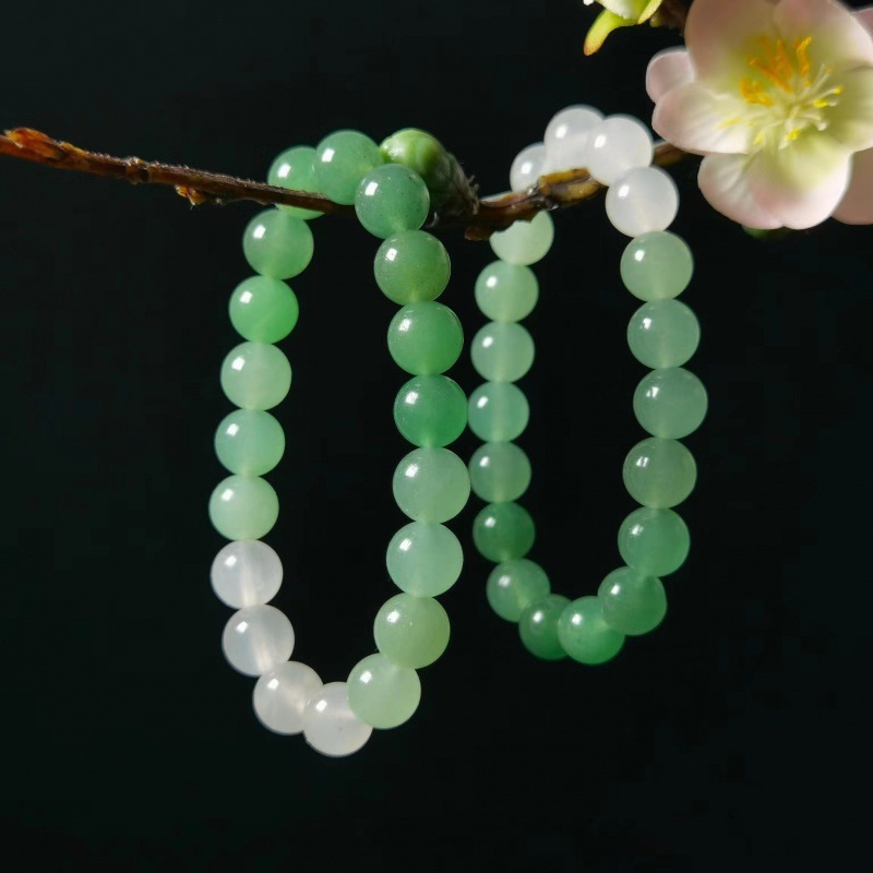 Dongling pulsera de jade de piedra esmeralda pulsera de jade multi-círculo un solo anillo pulsera de calabaza transmisión en vivo fuente de bienestar