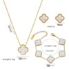 Double-sided golden design necklace stainless steel handmade, four-leaf clover, 15mm, light luxury style