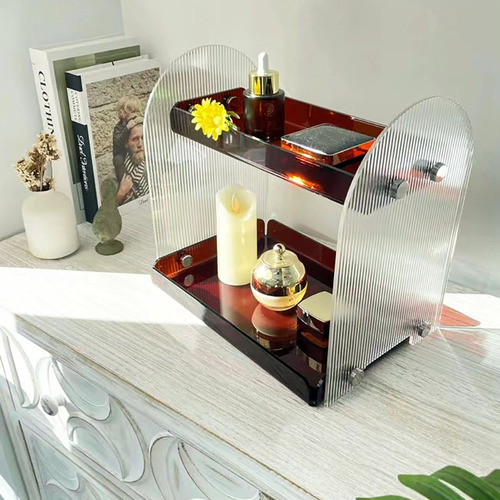 Wash table cosmetics storage rack countertop bathroom bathroom light luxury style acrylic multi-layer desktop storage shelf