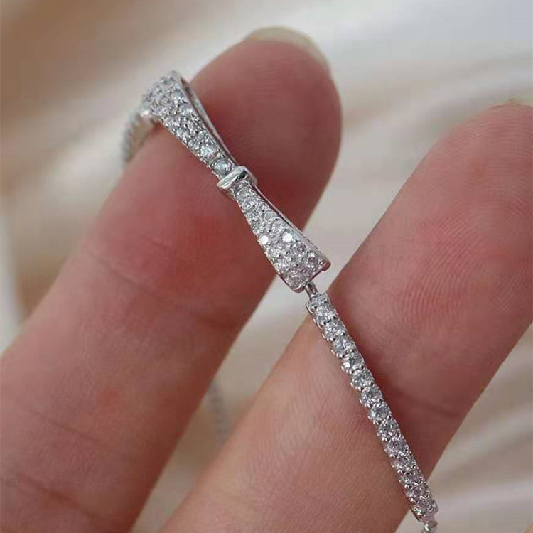 1 Pièce Style Simple Noeud D'arc Le Cuivre Incruster Zircon Bracelets display picture 1