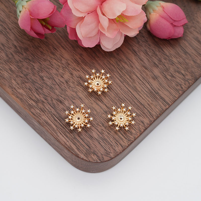 10 ミリメートル電気メッキ色保持ジルコン花の芯花の芯フラワートレイ diy イヤリングヘアピンタッセルジュエリーアクセサリー材料|undefined