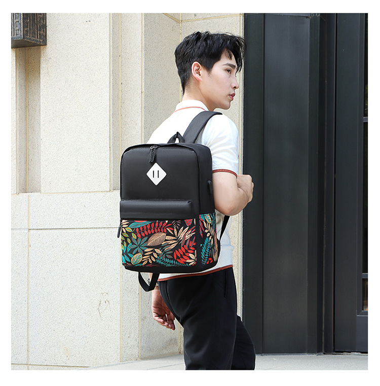 Unisex Blume Oxford-stoff Reißverschluss Funktioneller Rucksack Laptop-rucksack display picture 10