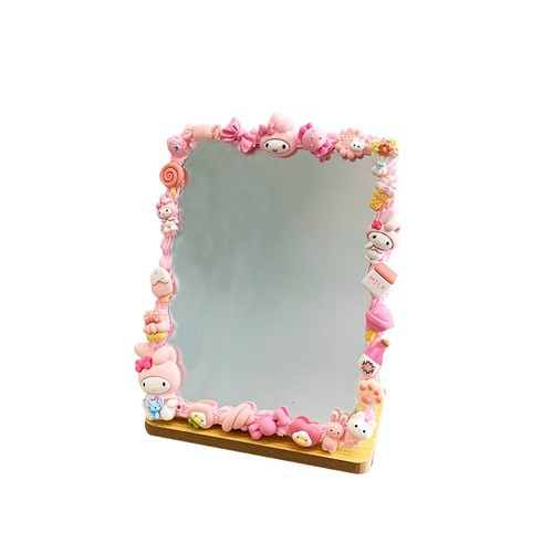 Creative diy cream glue mirror handmade material package wooden folding vanity mirror home dormitory mirror