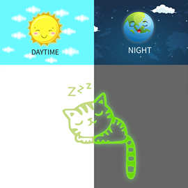 夜光YG648 断尾猫开关贴时尚创意墙贴客厅卧室背景装饰跨境可移除