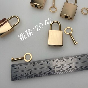 Key Padlock Leather Bag Small Square Lock Luggage Hardware Accessories Decorative Padlock Luggage Jewelry Metal Padlock