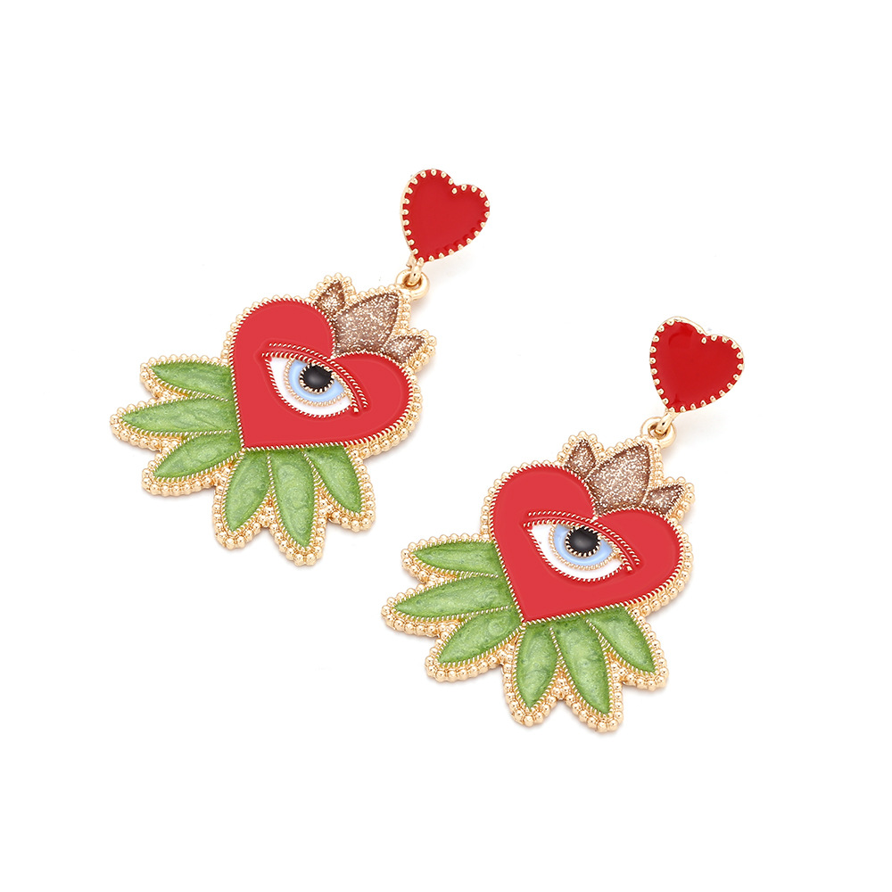 Outdoor, Shopping Occasion 1 Pair IG Style Modern Style Devil's Eye Enamel Plating Zinc Alloy Drop Earrings