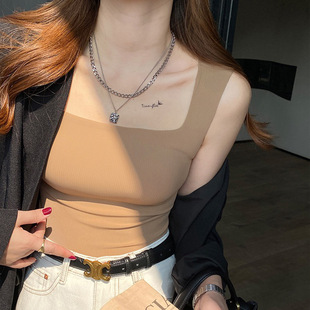 2025 New Hot Girl Ice Silk Beautiful Back Camisole Women's Summer Sleeveless Bottoming Top with Breast Pads for Inner and Outerwear
