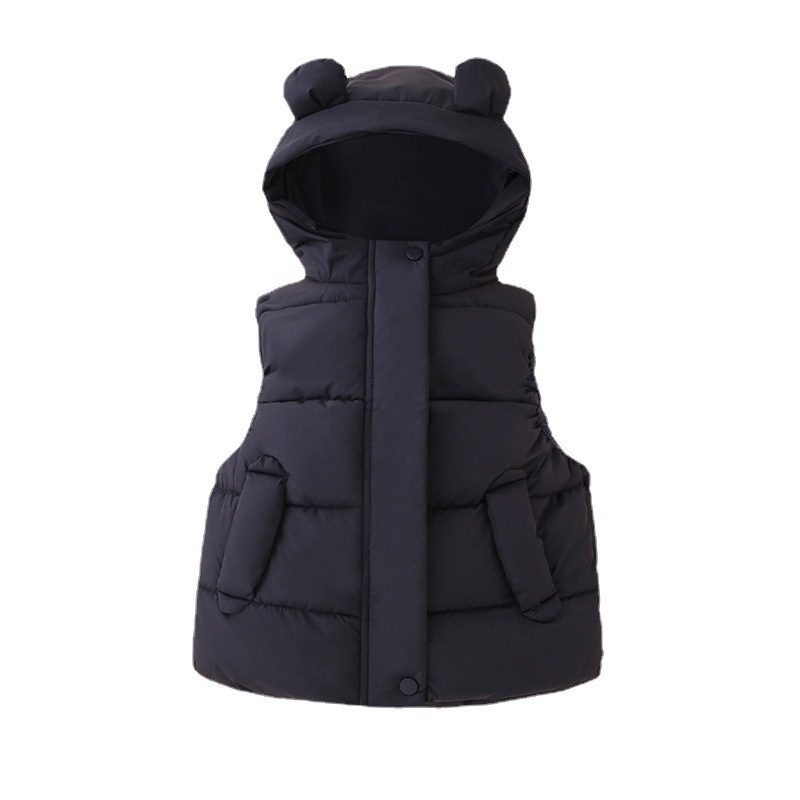 Niños capucha chaleco niños y niñas Otoño e Invierno desgaste de algodón ropa bebé lindo orejas