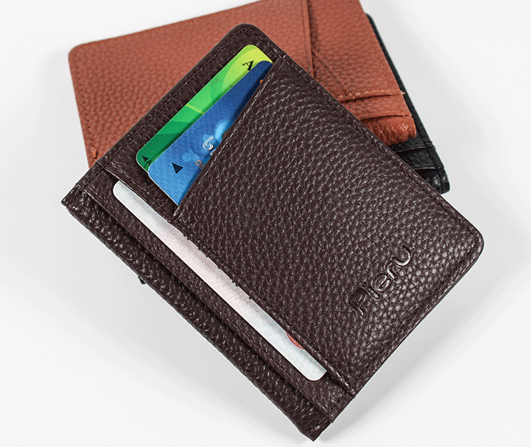 Unisex Solid Color Pu Leather Open Card Holders display picture 1