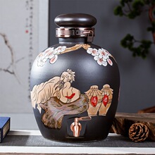 景德镇陶瓷手工酒坛泡酒存酒坛子 10斤20斤30斤50斤雕刻李白酒坛