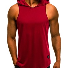 e Shirt Fashion Stringer Male Workout Hooded Vest Sportswea