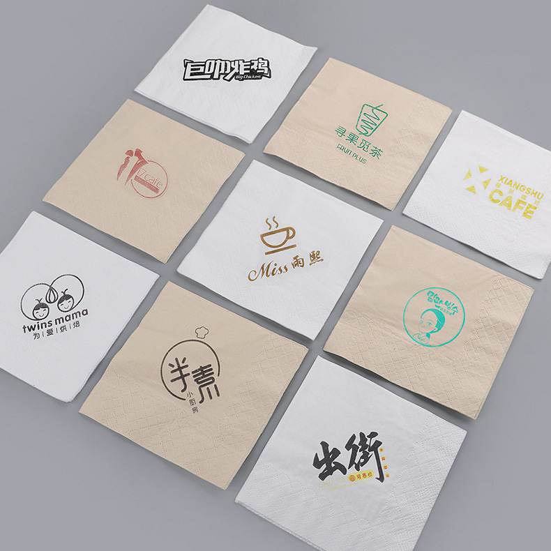 Napkin restaurant restaurant full box tissue commercial bulk milk tea coffee shop square towel takeaway printed LOGO