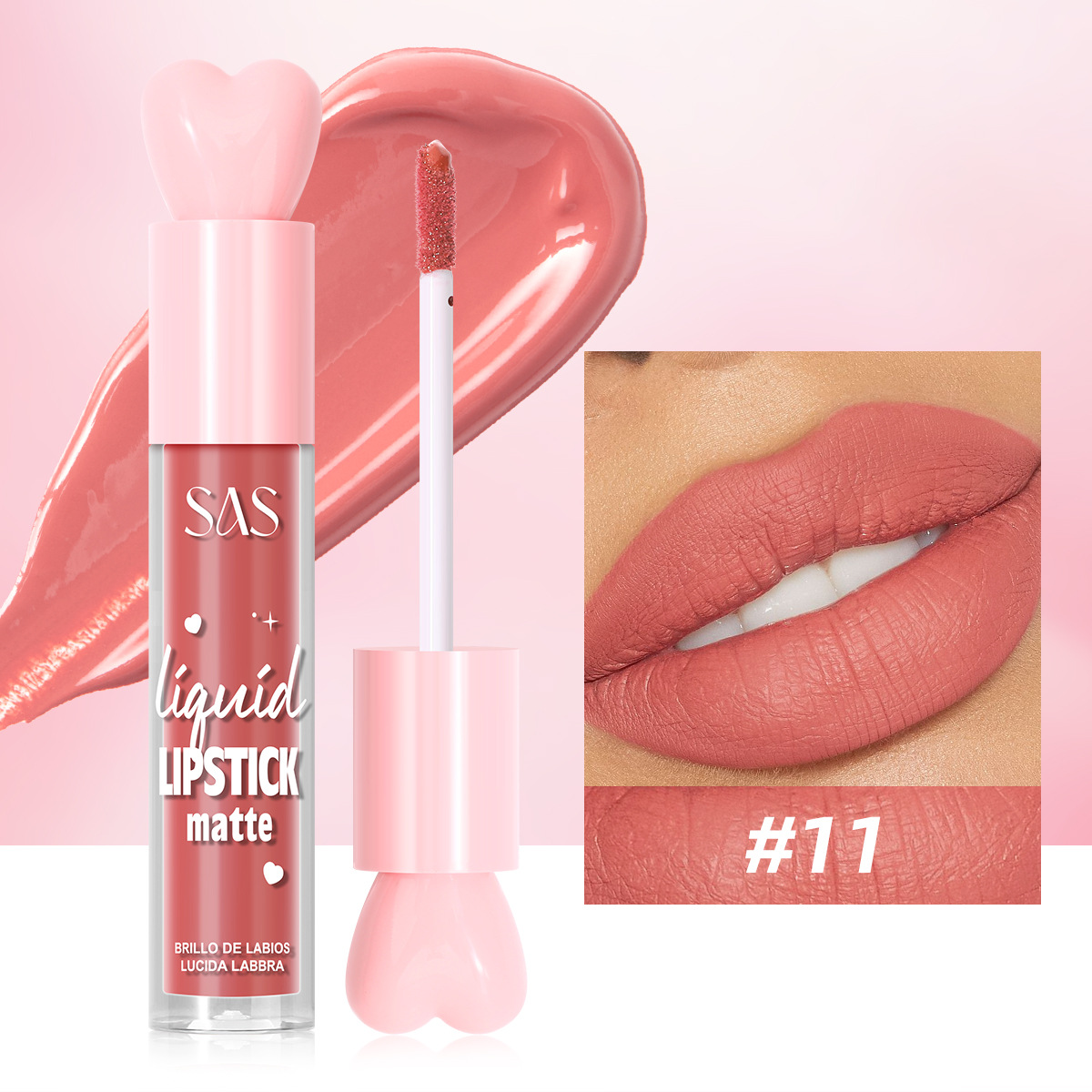 SAS belleza estilo explosivo transfronterizo venta caliente brillo de labios esmalte de labios mate hidratante e hidratante al por mayor SAC200B