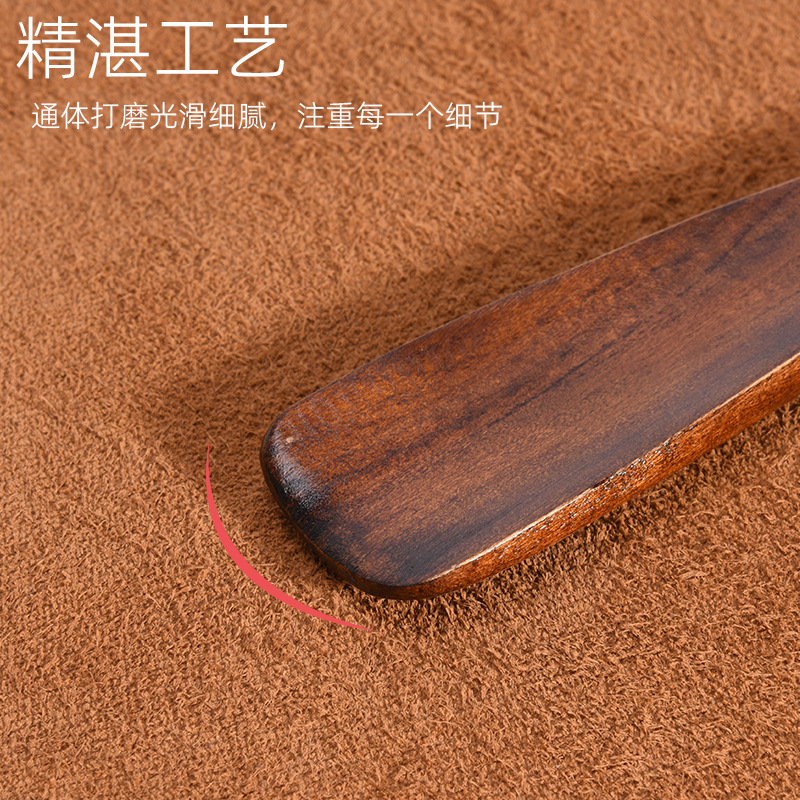 Calzador retro de madera maciza, mango largo, anciano, mujer embarazada, levantador de zapatos