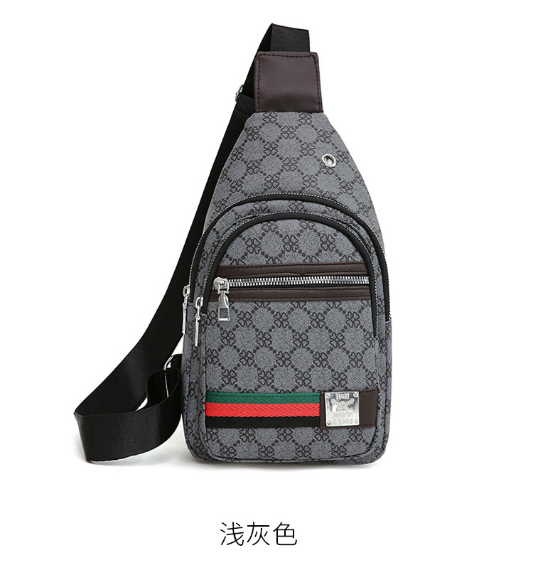 Outdoor men's chest bag, crossbody bag, travel shoulder bag, large-capacity leather bag, sports small backpack, multi-functional men's bag undefined