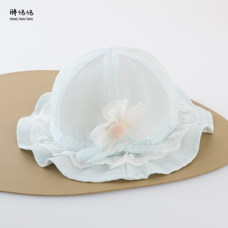 Sombreros para bebés primavera y otoño dulce lindo pequeño mes de edad niñas sombrero de pescador protector solar delgado sombrero de pescador para bebés